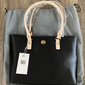 JESSICA MOORE TOTE HANDBAG Purse Elegant Black BRAND NEW with Tags & Dust Bag